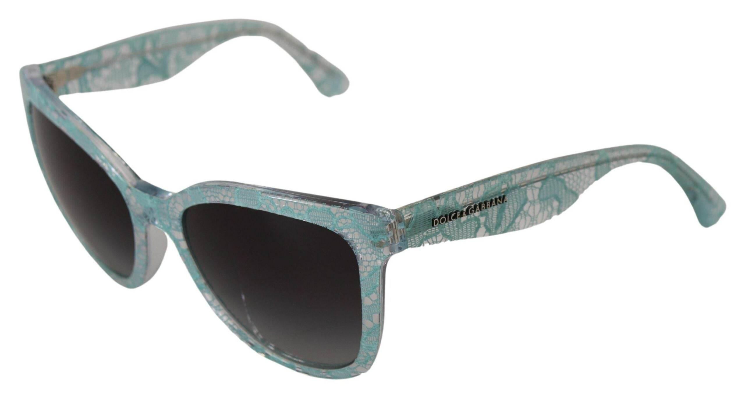 Dolce & Gabbana Blue DG4190 Lace Crystal Acetate Butterfly Sunglasses - Hilstor