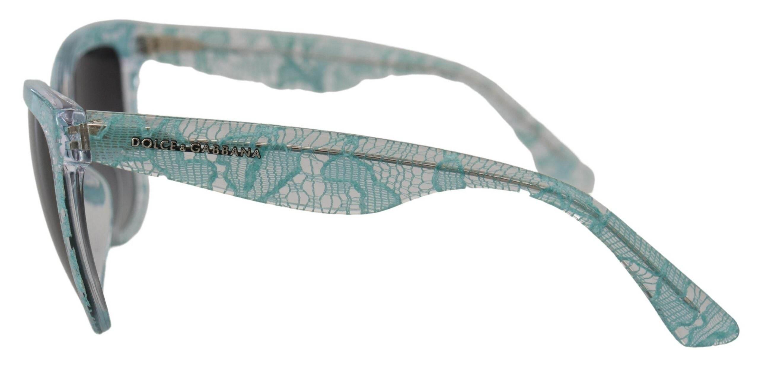 Dolce & Gabbana Blue DG4190 Lace Crystal Acetate Butterfly Sunglasses - Hilstor