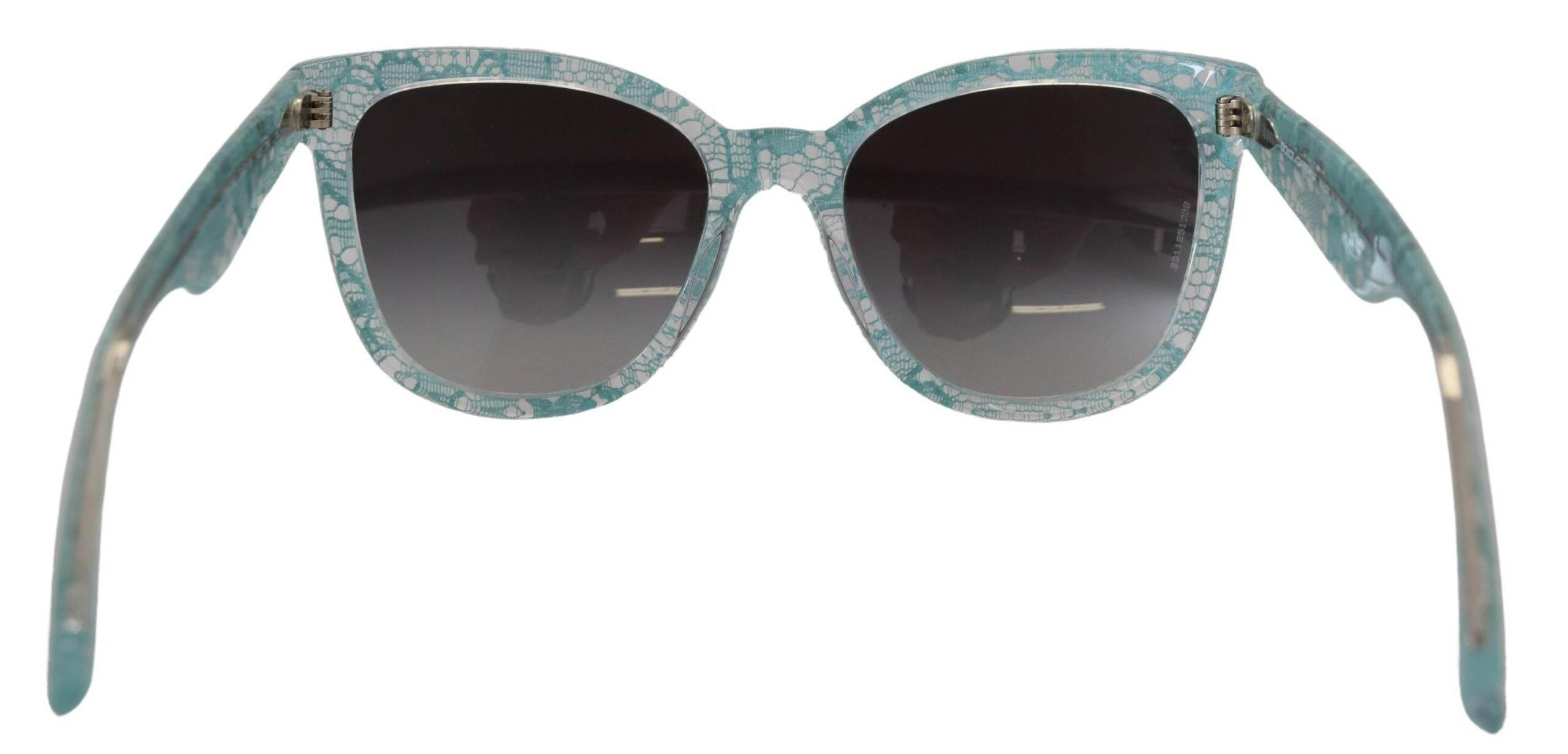 Dolce & Gabbana Blue DG4190 Lace Crystal Acetate Butterfly Sunglasses - Hilstor