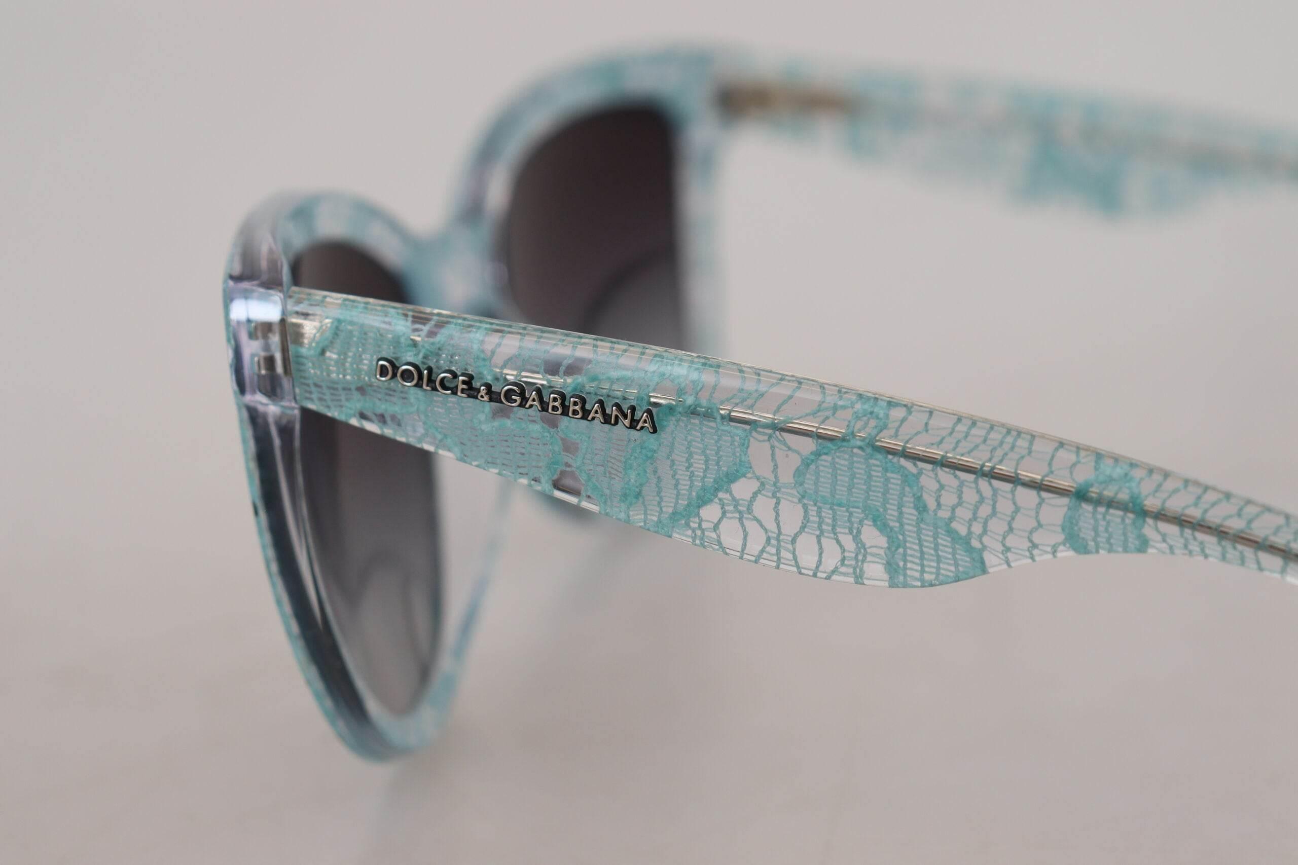 Dolce & Gabbana Blue DG4190 Lace Crystal Acetate Butterfly Sunglasses - Hilstor