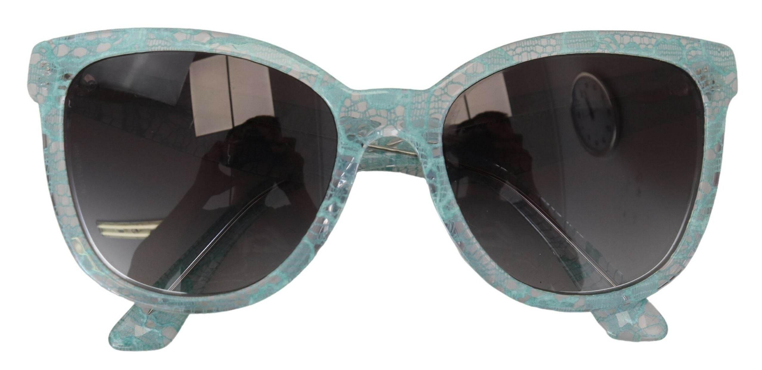 Dolce & Gabbana Blue DG4190 Lace Crystal Acetate Butterfly Sunglasses - Hilstor