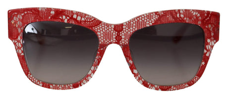 Dolce & Gabbana Elegant Red Lace Detail Sunglasses - Hilstor