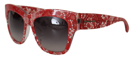 Dolce & Gabbana Elegant Red Lace Detail Sunglasses - Hilstor