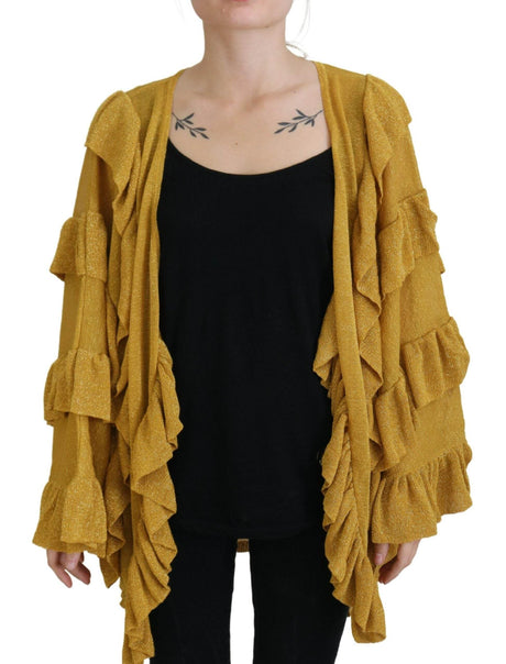 Aniye By Gold Long Sleeves Ruffled Women Cardigan Sweater - Hilstor
