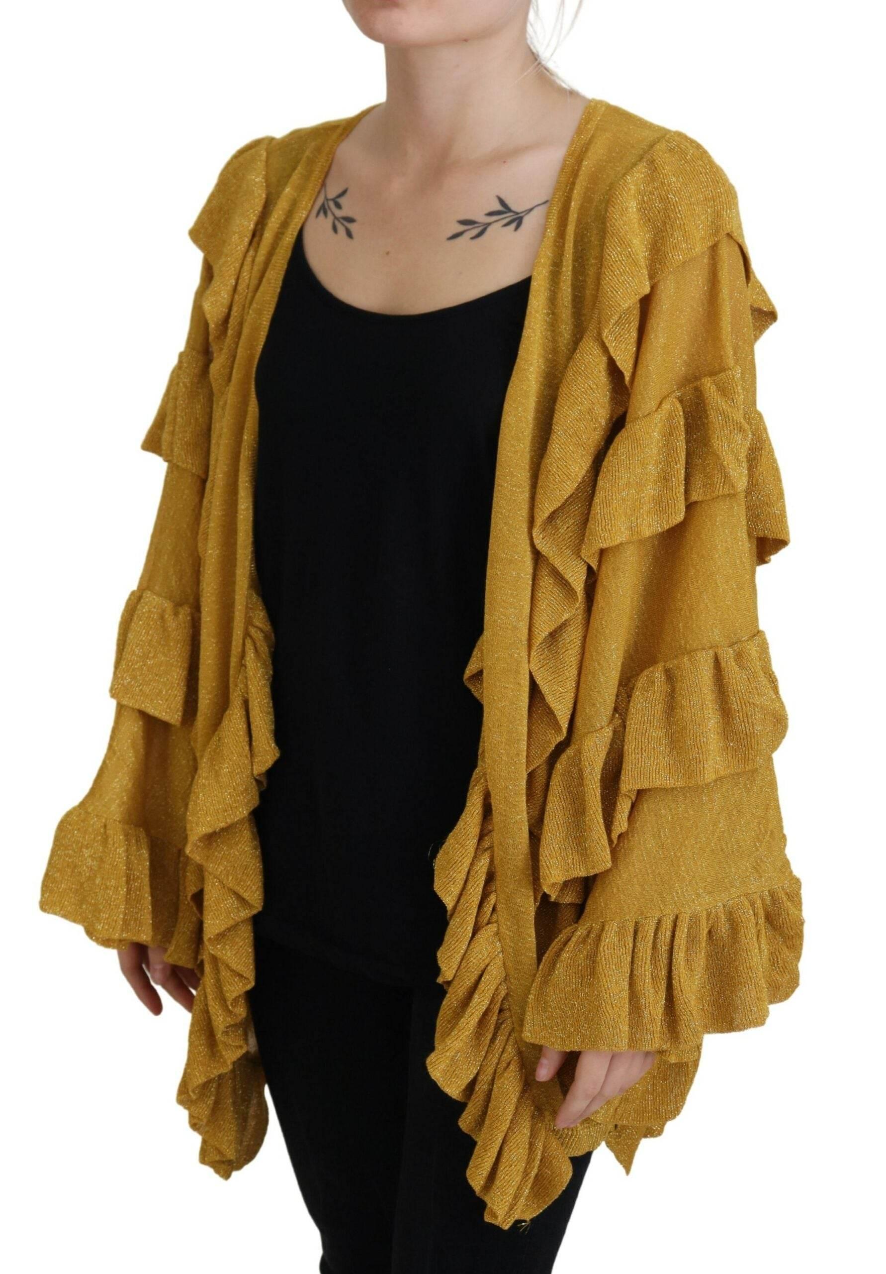 Aniye By Gold Long Sleeves Ruffled Women Cardigan Sweater - Hilstor