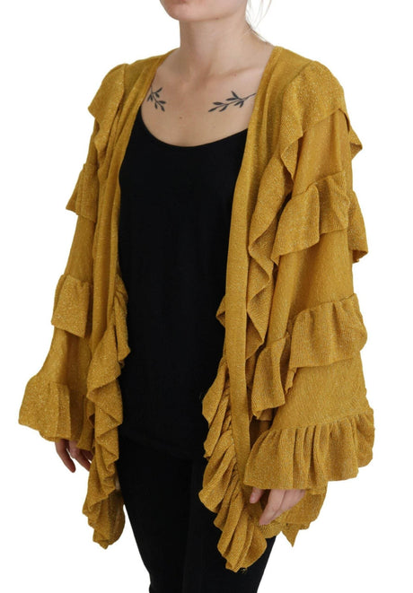 Aniye By Gold Long Sleeves Ruffled Women Cardigan Sweater - Hilstor
