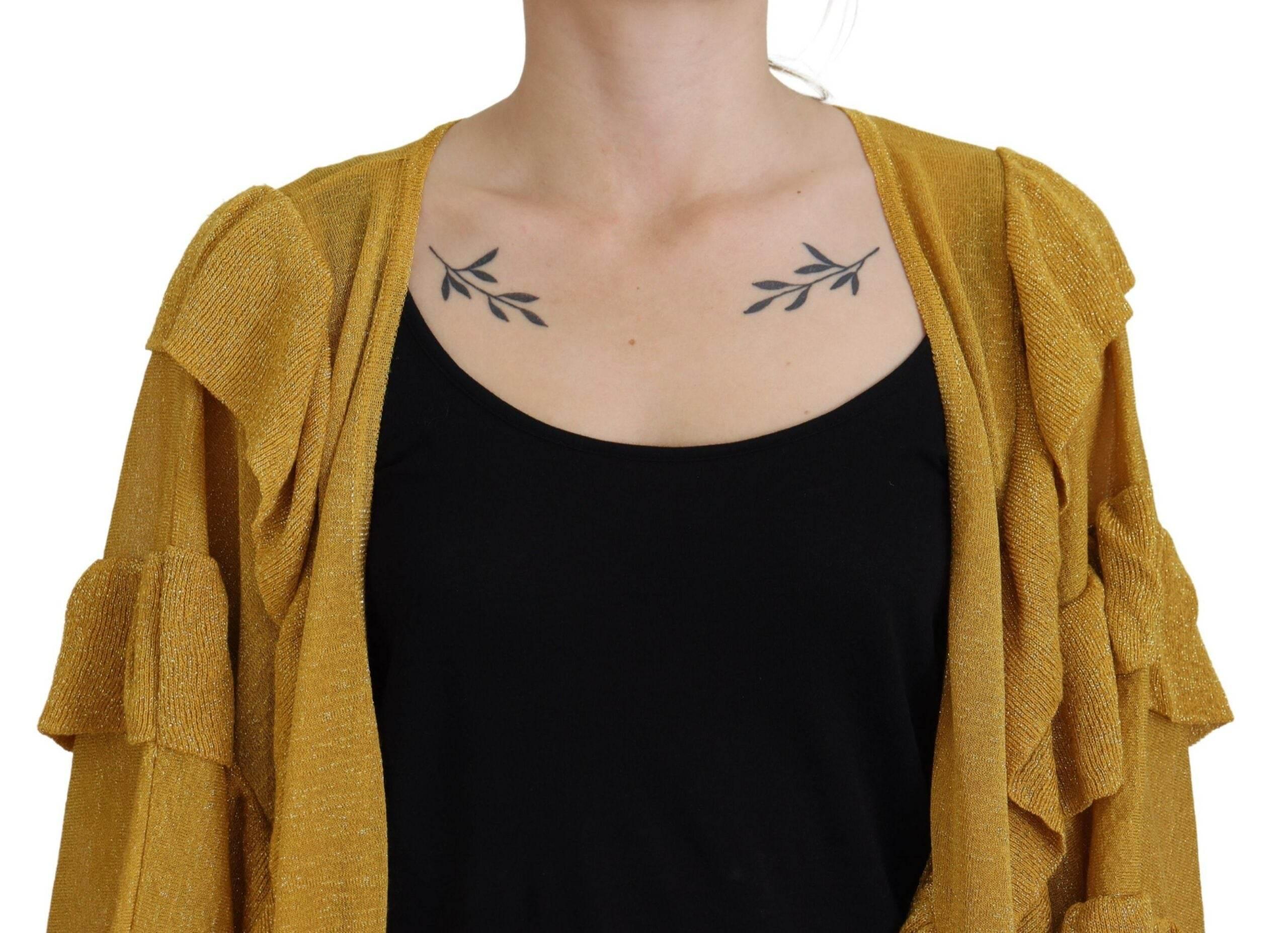 Aniye By Gold Long Sleeves Ruffled Women Cardigan Sweater - Hilstor