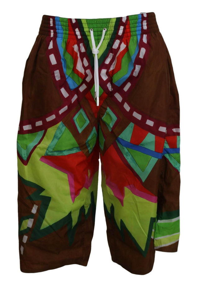 Dsquared² Multicolor Printed Men Beachwear Shorts Swimwear - Hilstor