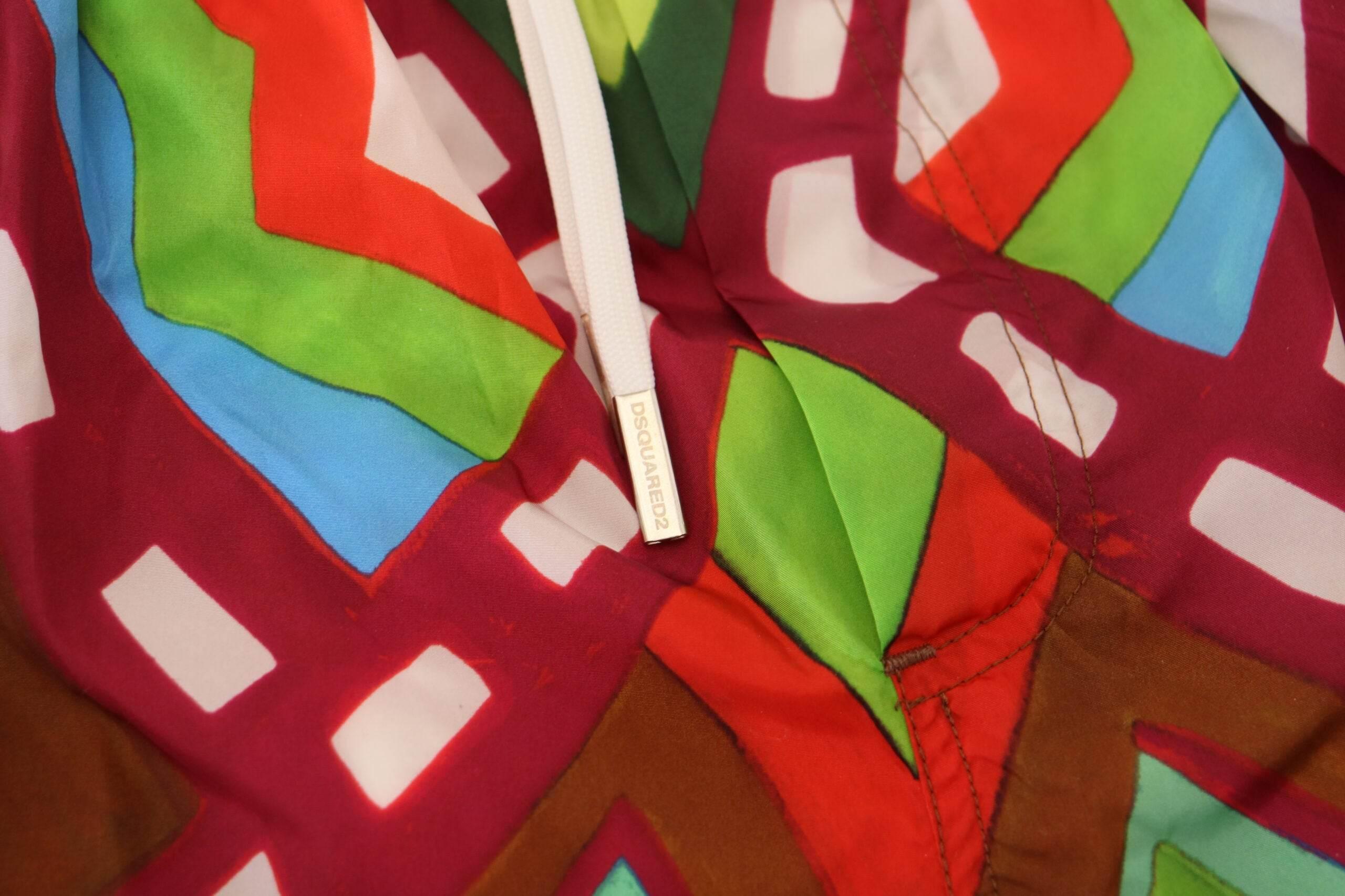 Dsquared² Multicolor Printed Men Beachwear Shorts Swimwear - Hilstor