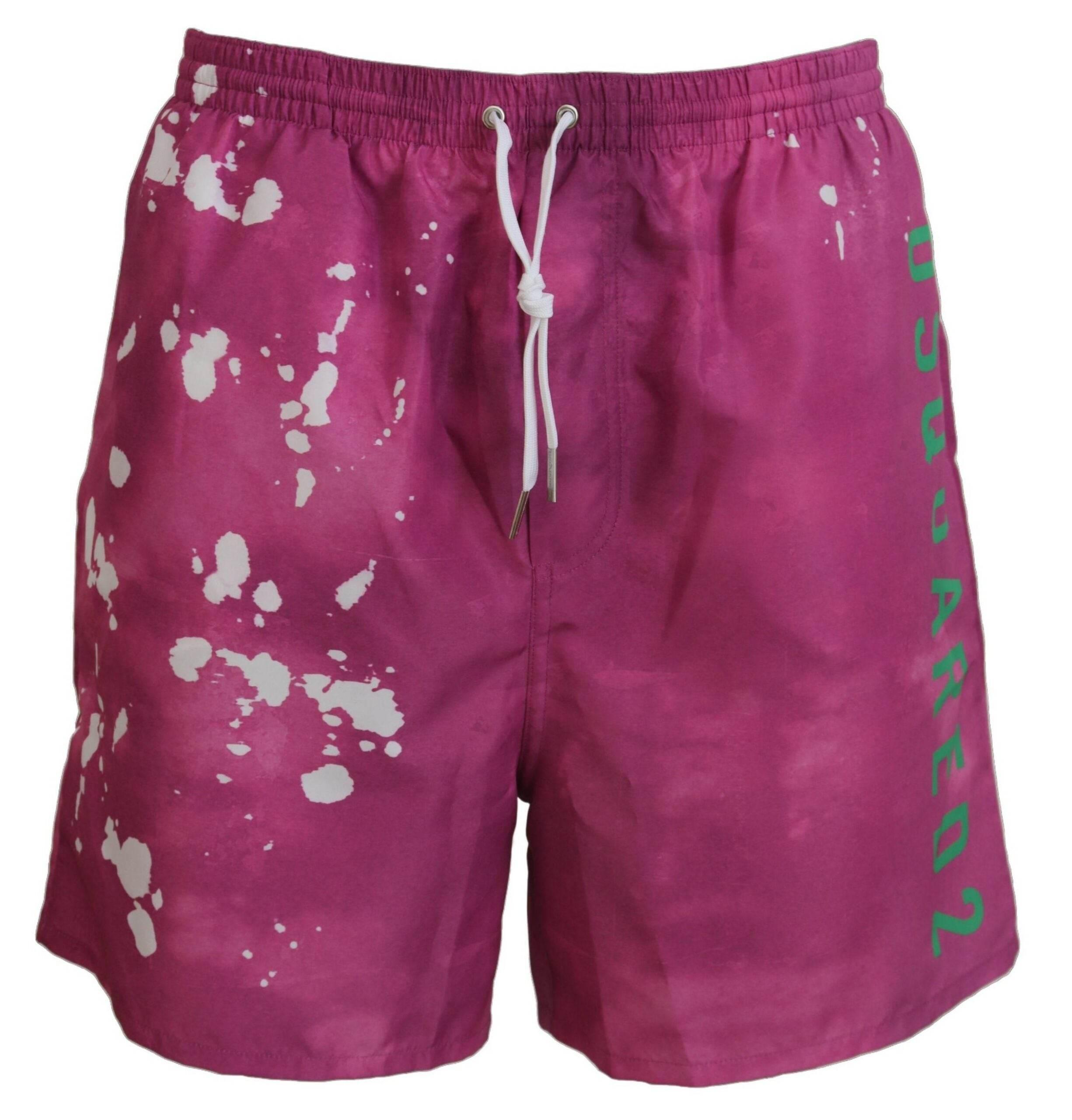 Dsquared² Pink Tie Dye Logo Men Beachwear Shorts Swimwear - Hilstor