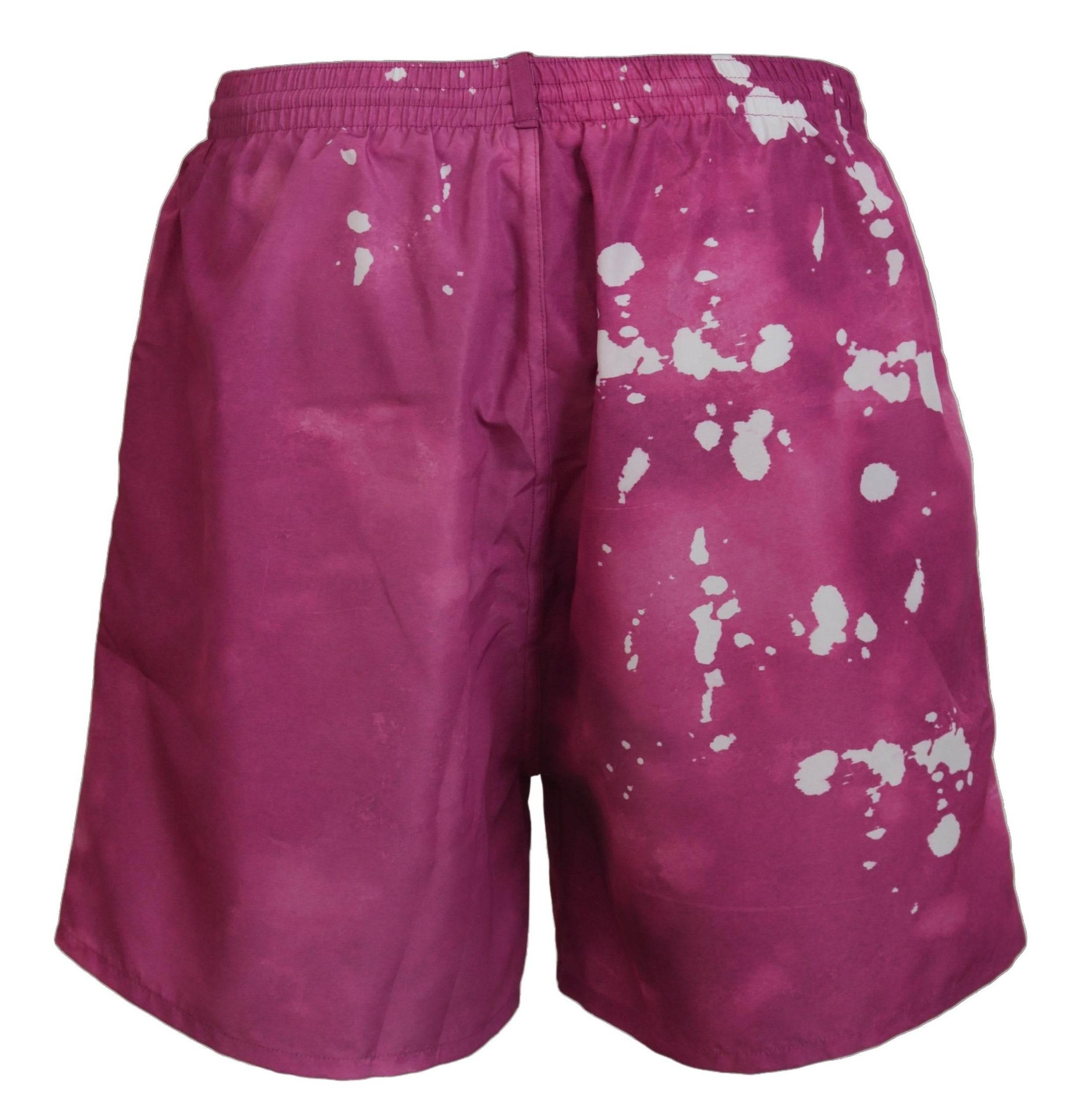 Dsquared² Pink Tie Dye Logo Men Beachwear Shorts Swimwear - Hilstor