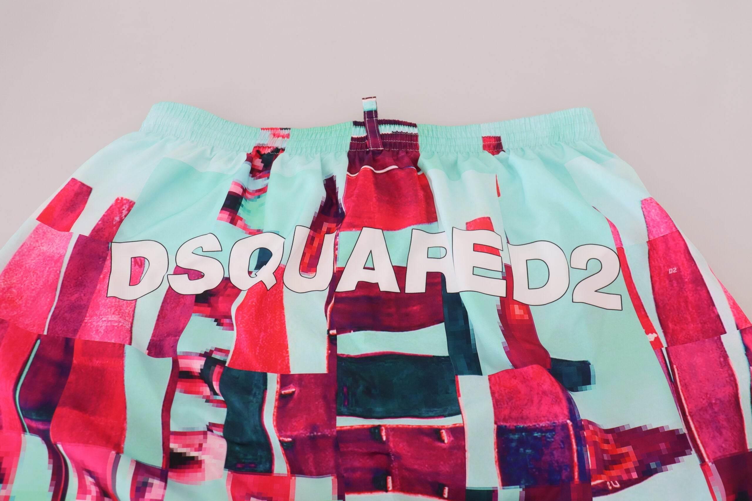 Dsquared² Multicolor Printed Beachwear Shorts Swimwear - Hilstor