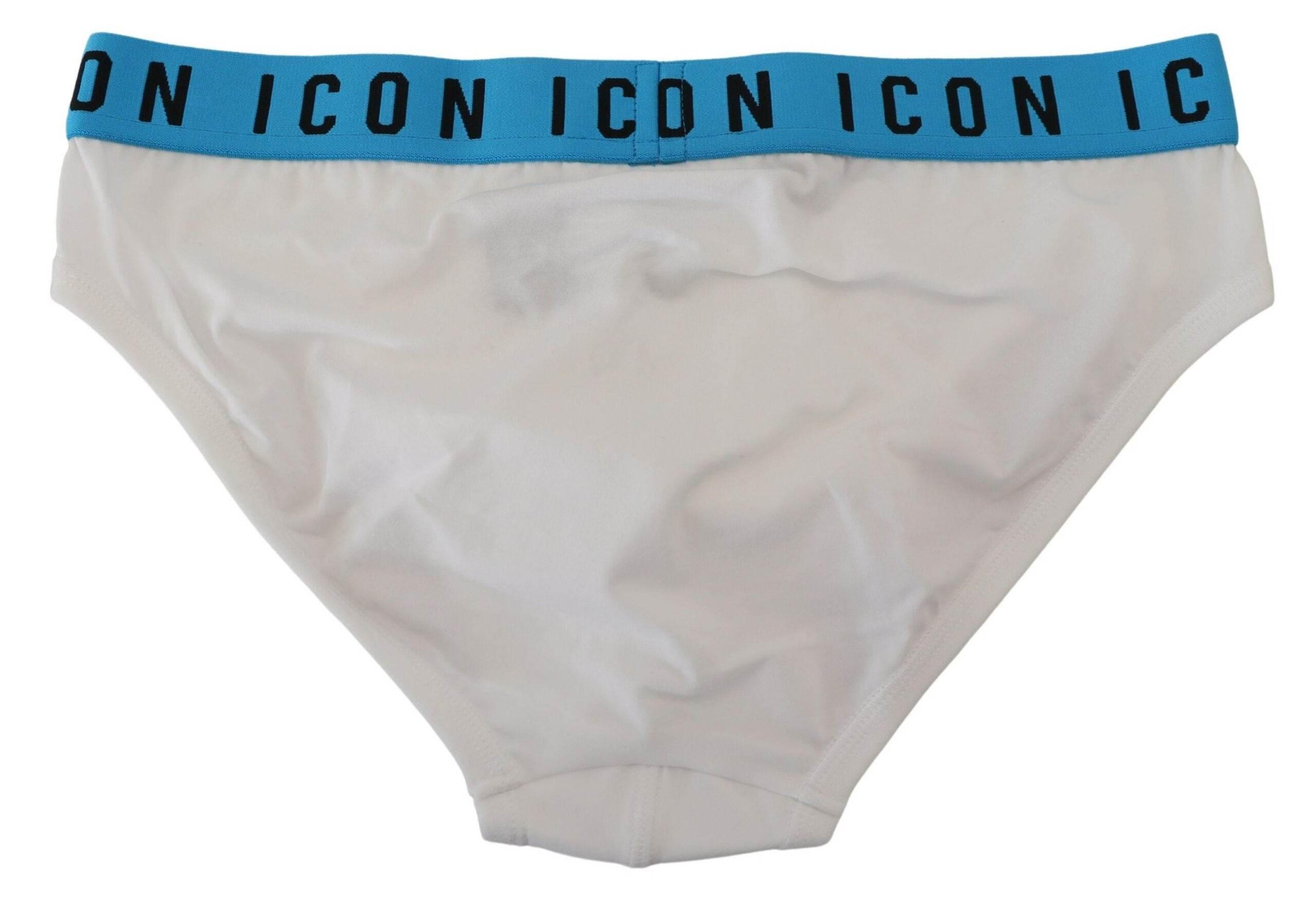 Dsquared² White Icon Logo Cotton Stretch Men Brief Underwear - Hilstor