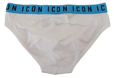 Dsquared² White Icon Logo Cotton Stretch Men Brief Underwear - Hilstor
