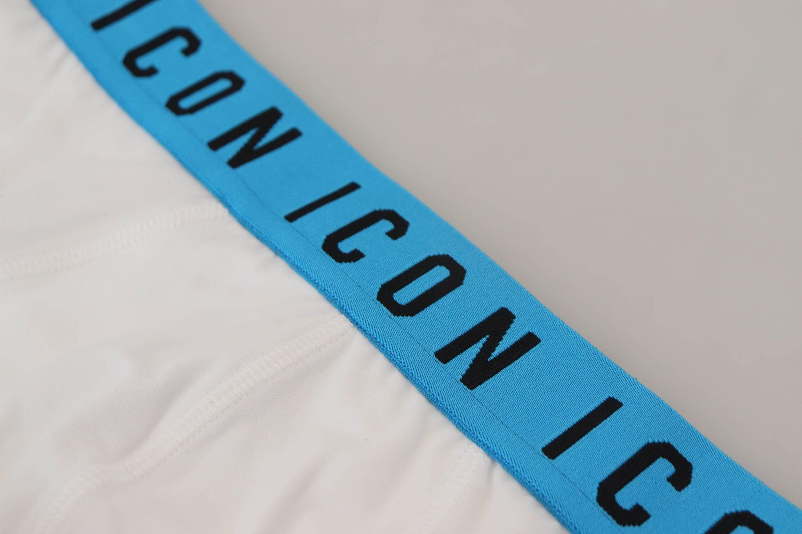 Dsquared² White Icon Logo Cotton Stretch Men Brief Underwear - Hilstor