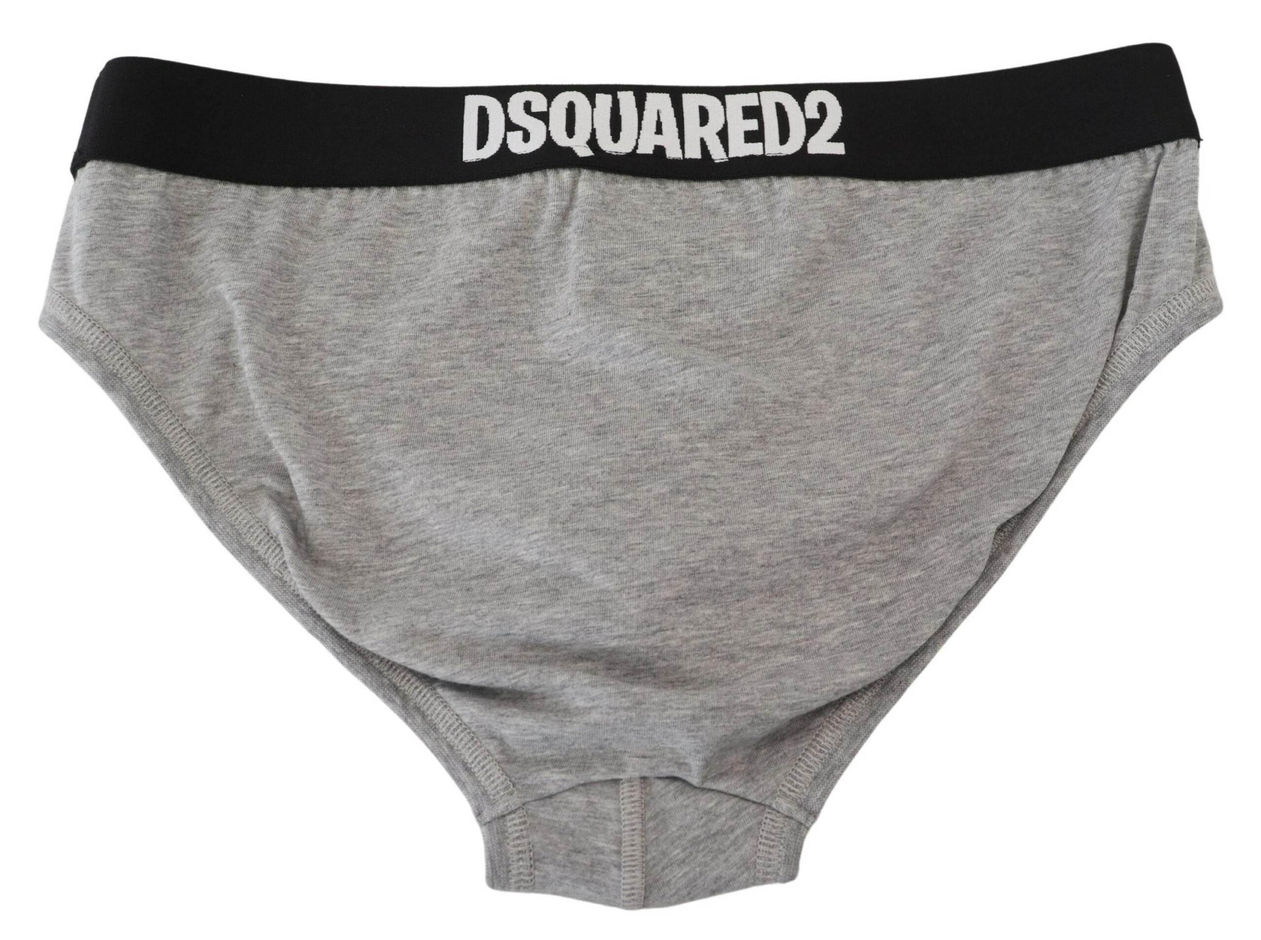 Dsquared² Gray DSURF Logo Cotton Stretch Men Brief Underwear - Hilstor