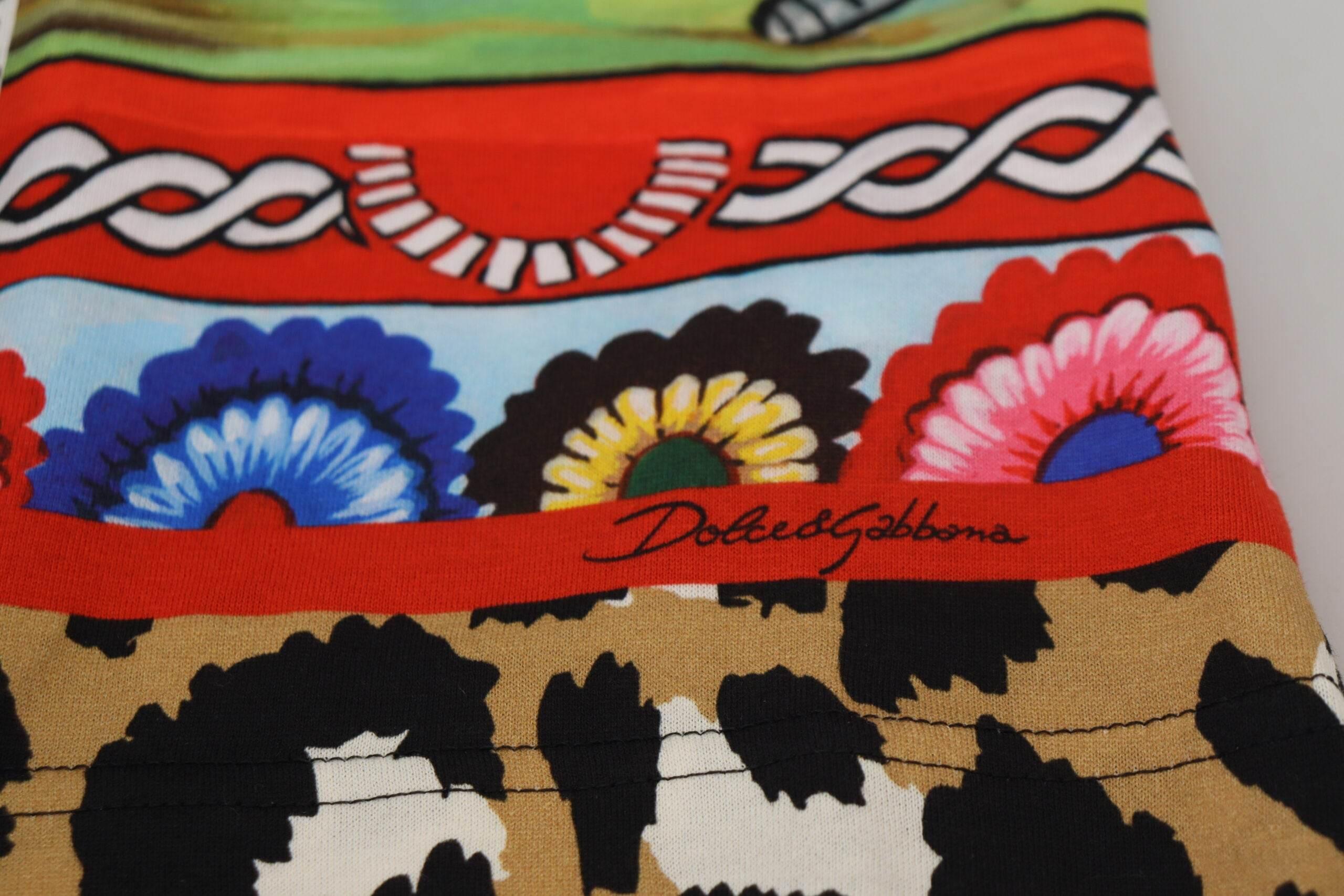 Dolce & Gabbana Elegant Multicolor Cotton Casual Tee - Hilstor