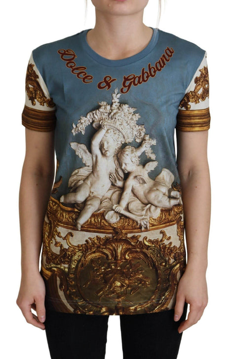 Dolce & Gabbana Multicolor DG Logo Angel Printed Shirt Top - Hilstor