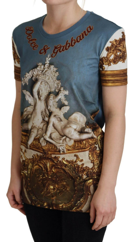Dolce & Gabbana Multicolor DG Logo Angel Printed Shirt Top - Hilstor