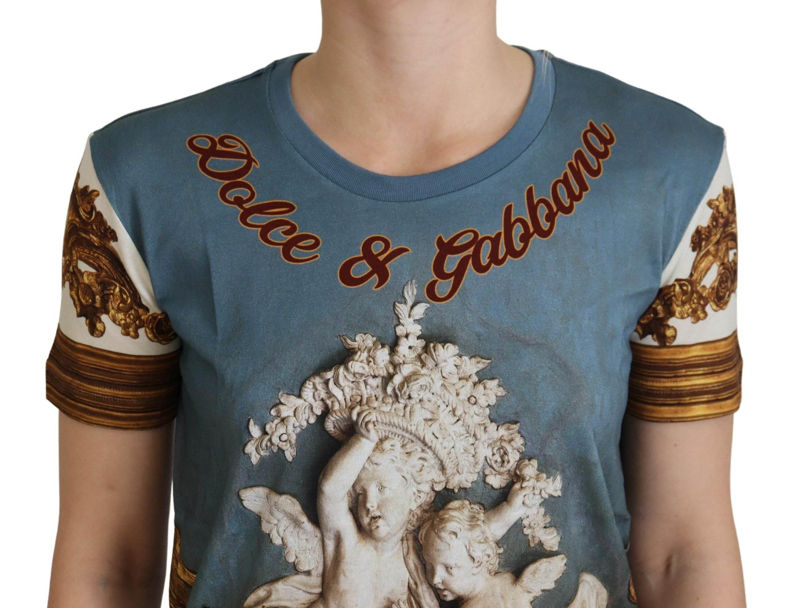 Dolce & Gabbana Multicolor DG Logo Angel Printed Shirt Top - Hilstor