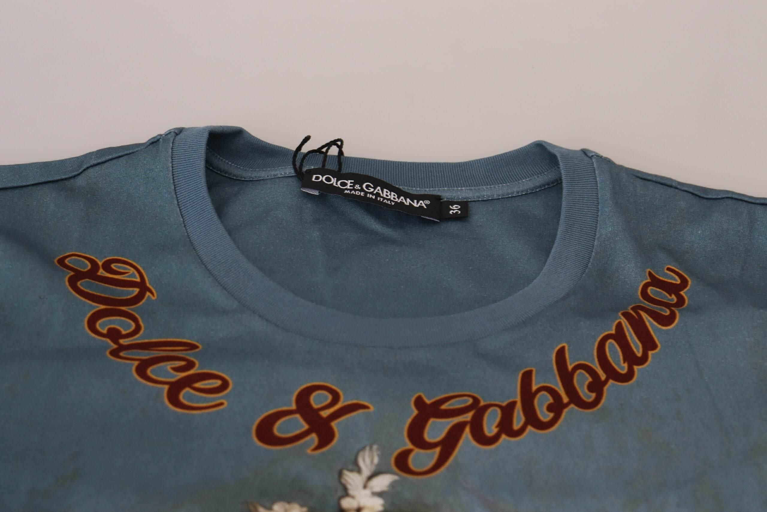Dolce & Gabbana Multicolor DG Logo Angel Printed Shirt Top - Hilstor