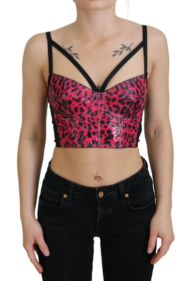 Dolce & Gabbana Leopard Print Bustier Corset Top - Hilstor