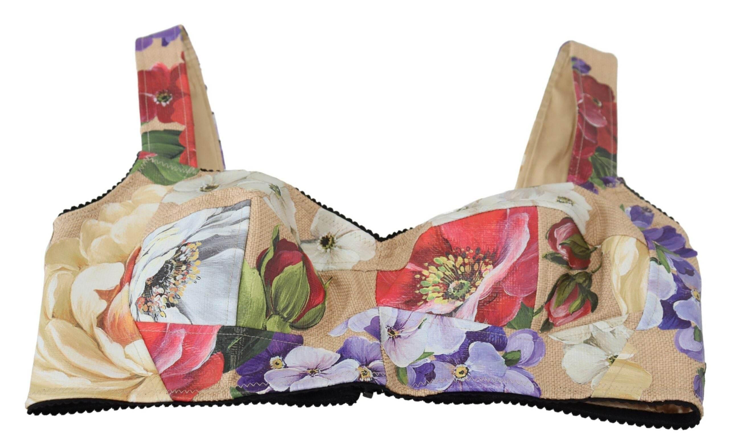 Dolce & Gabbana Multicolor Floral Cropped Bustier Corset Top - Hilstor