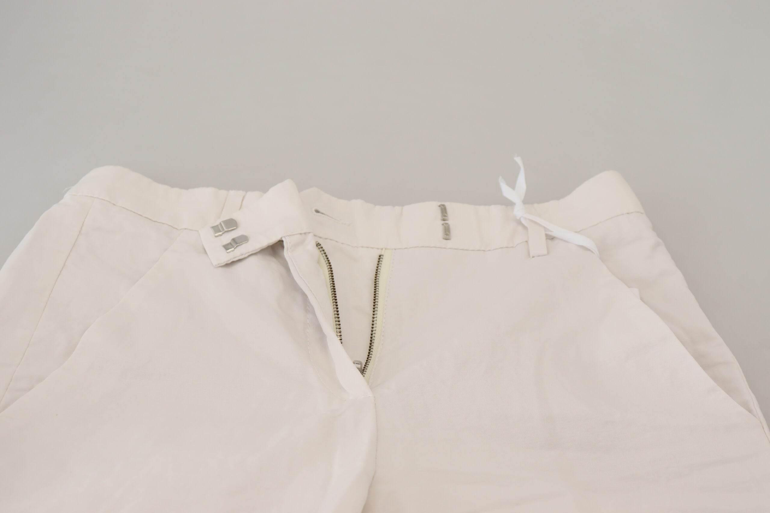 Dondup Elegant High Waist Tapered White Pants - Hilstor