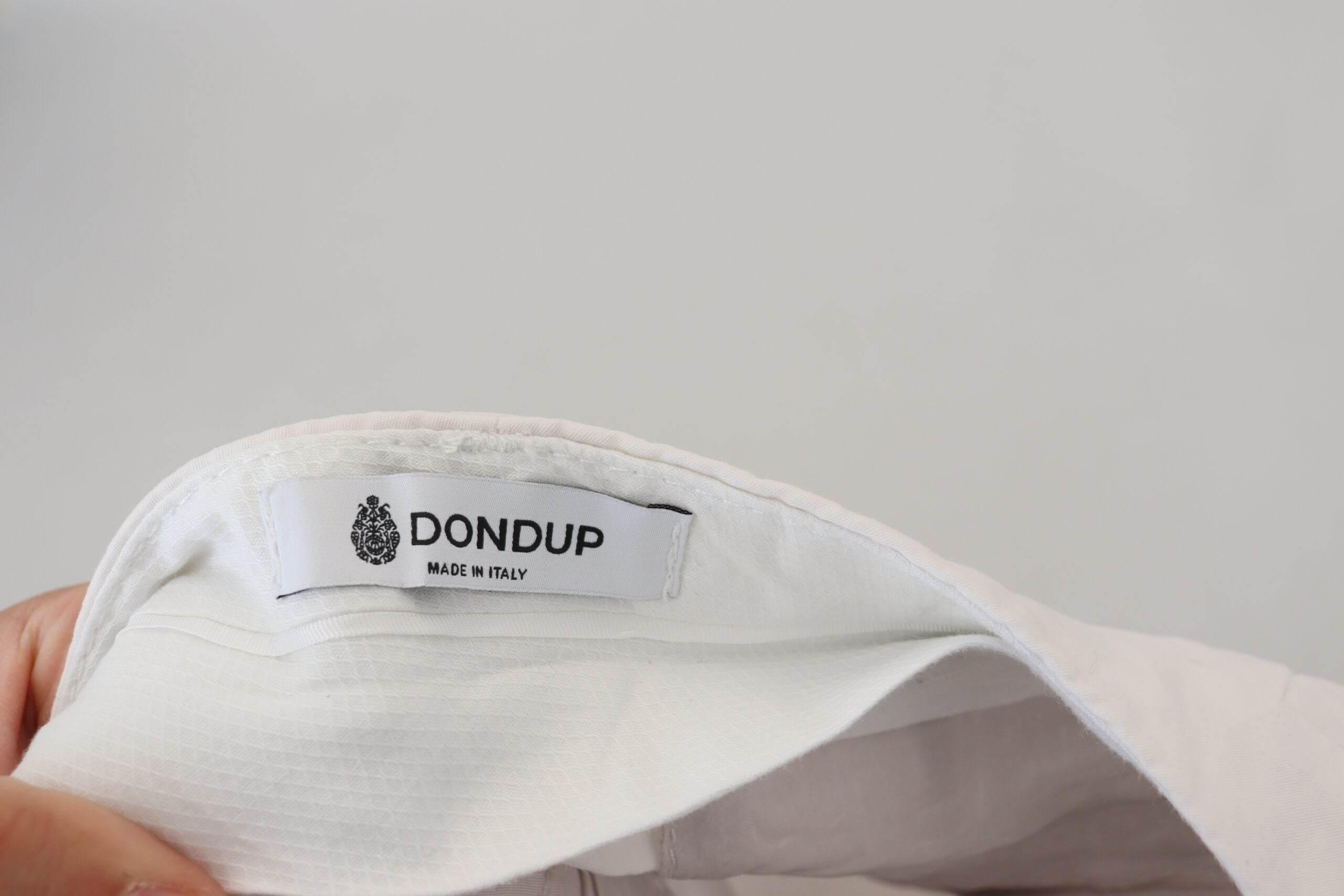 Dondup Elegant High Waist Tapered White Pants - Hilstor