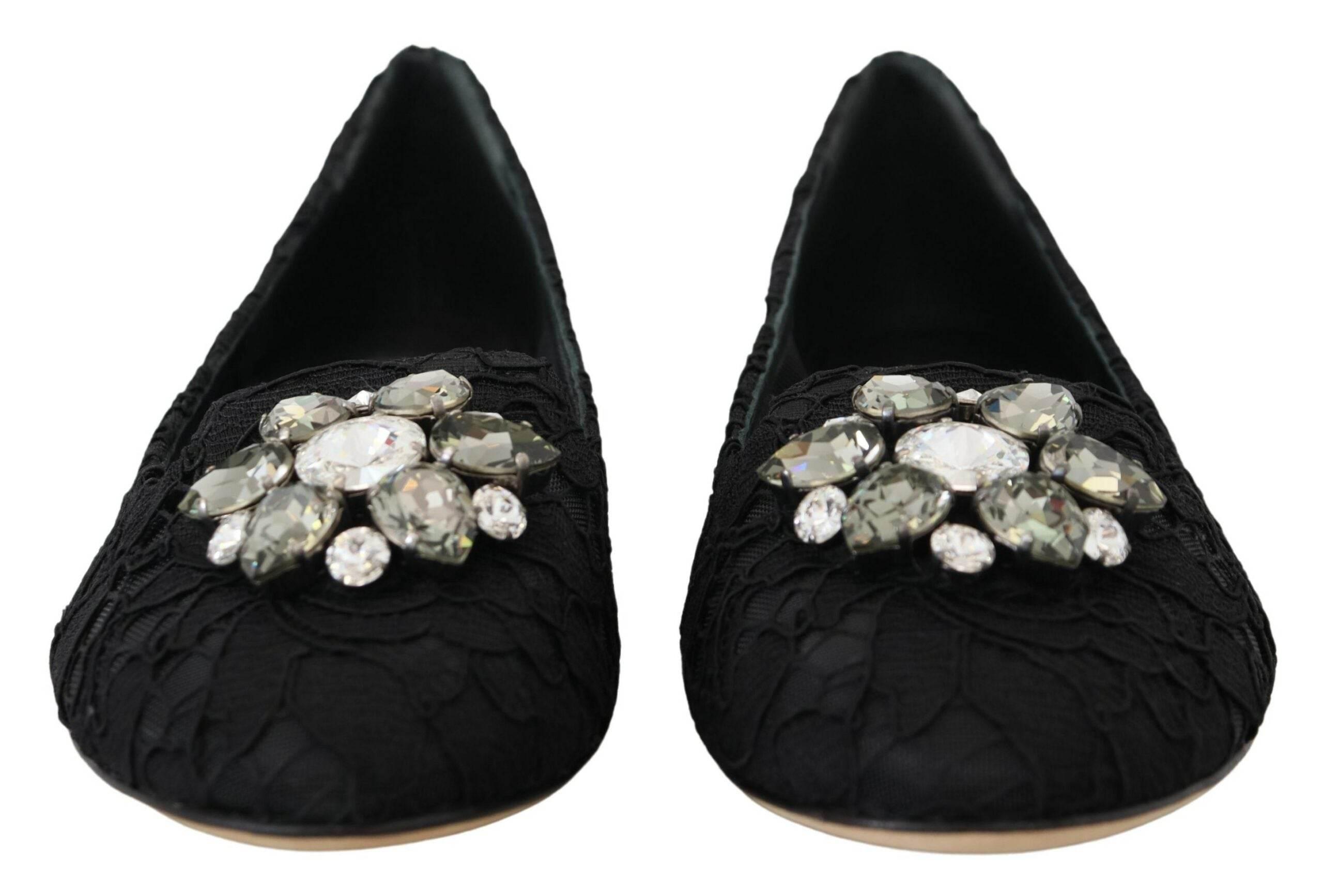Dolce & Gabbana Elegant Floral Lace Flat Vally Shoes - Hilstor