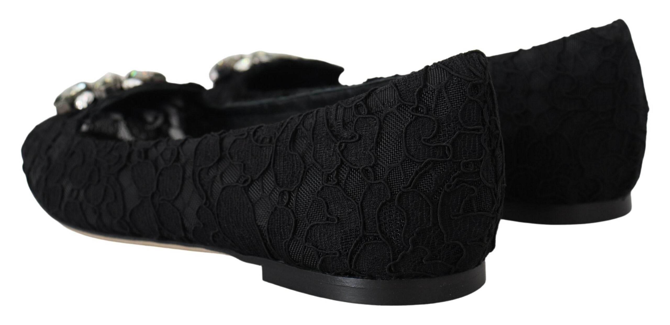 Dolce & Gabbana Elegant Floral Lace Flat Vally Shoes - Hilstor