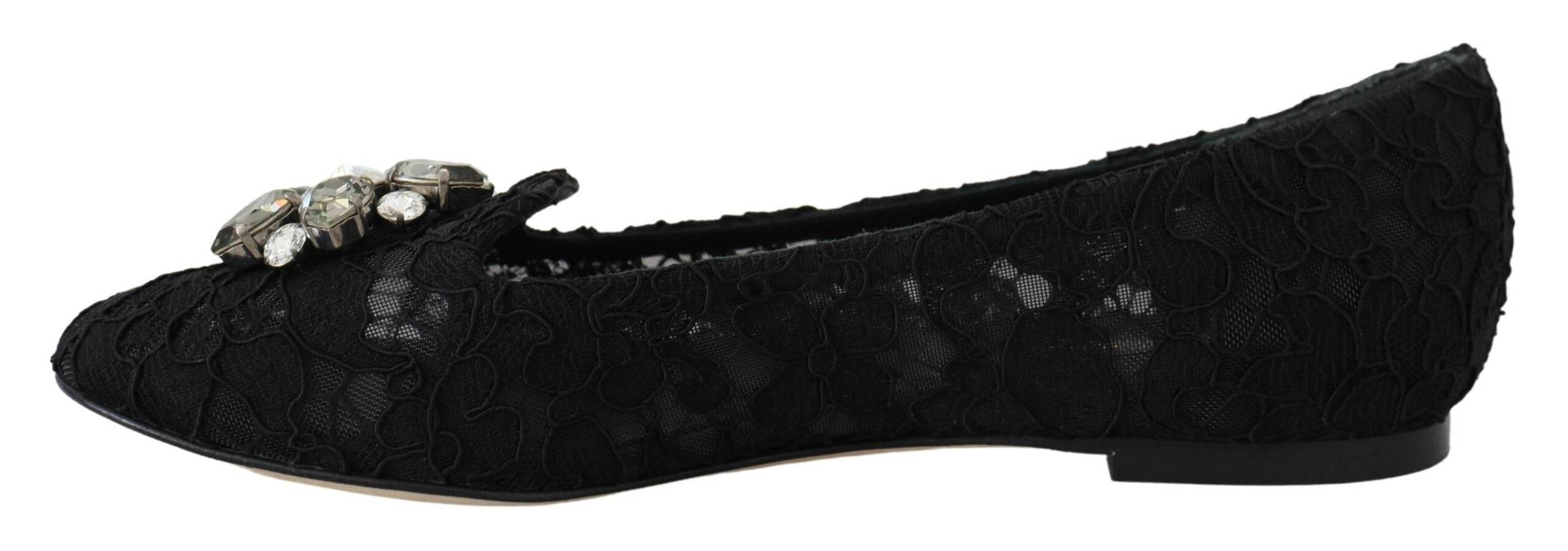 Dolce & Gabbana Elegant Floral Lace Flat Vally Shoes - Hilstor