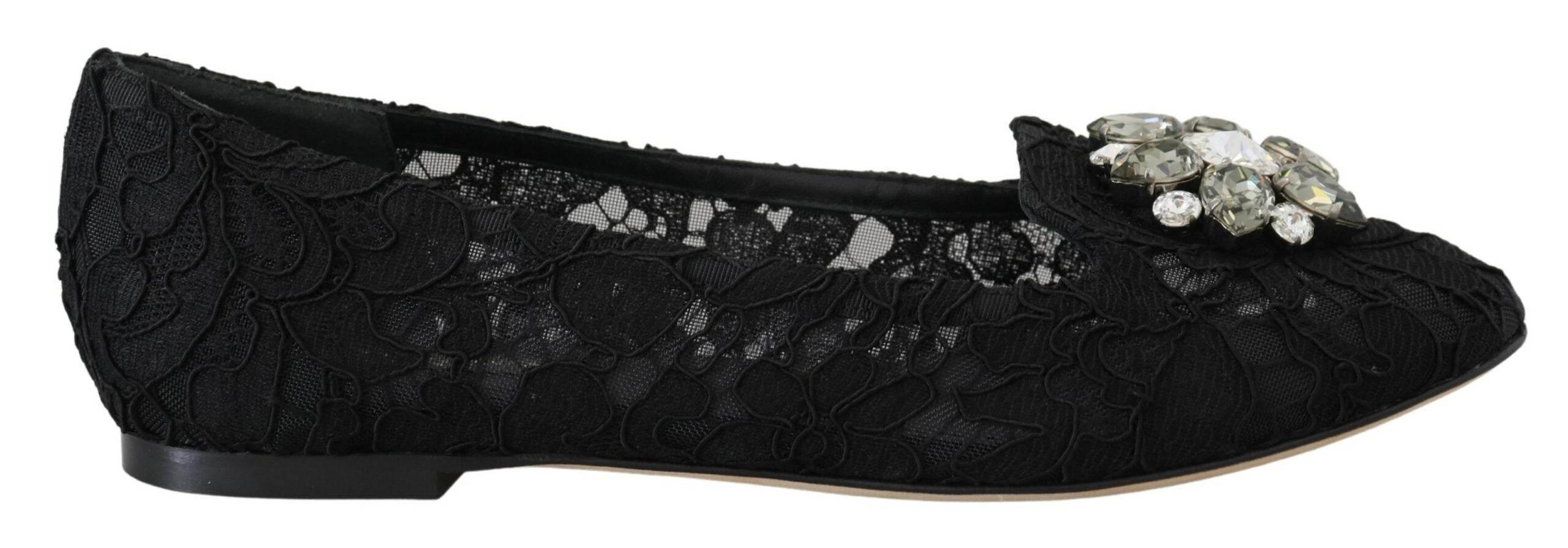 Dolce & Gabbana Elegant Floral Lace Flat Vally Shoes - Hilstor