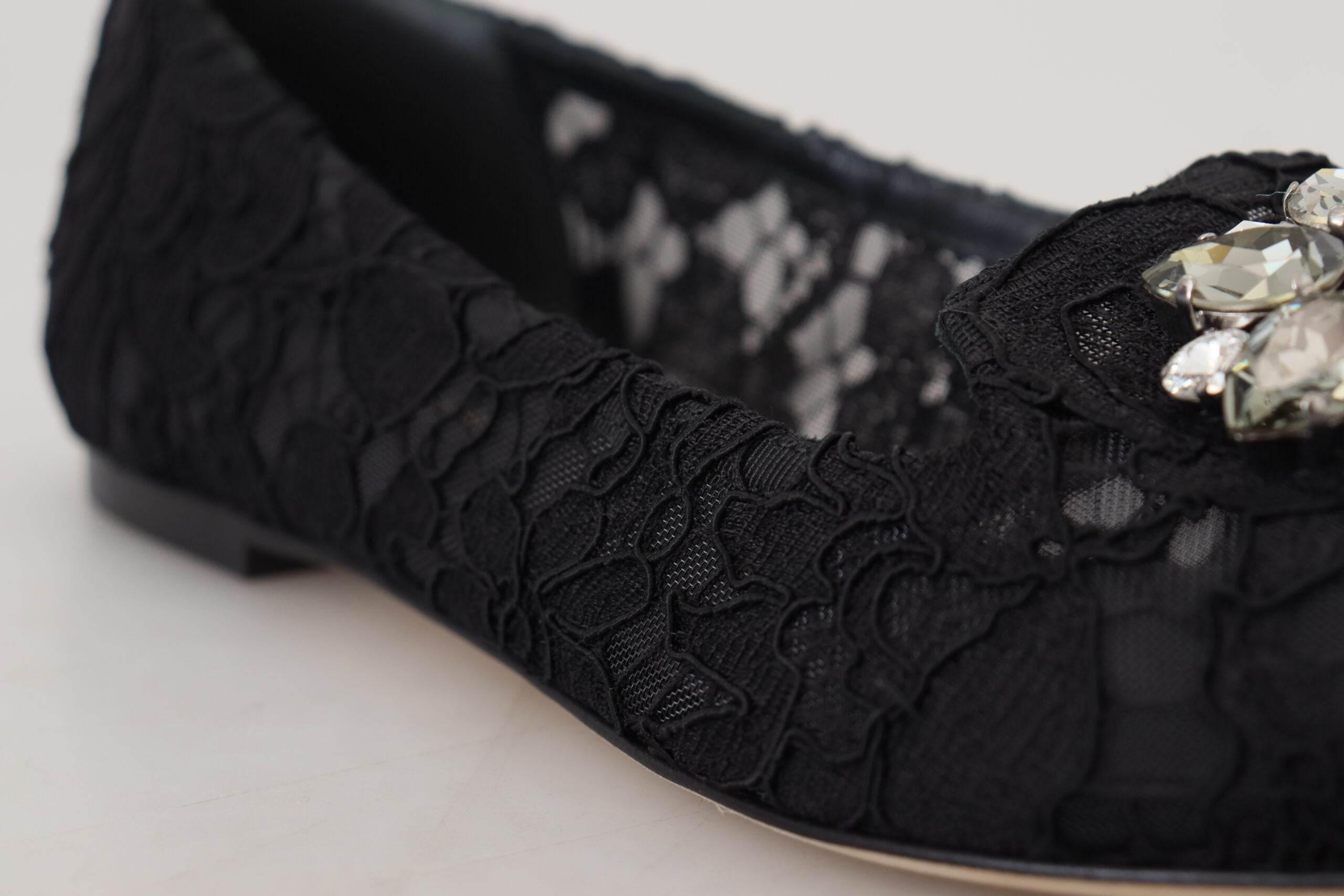 Dolce & Gabbana Elegant Floral Lace Flat Vally Shoes - Hilstor
