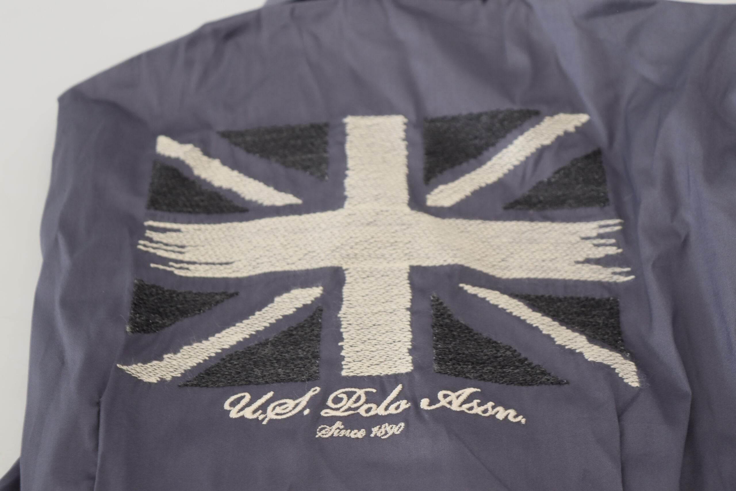 U.S. POLO ASSN. Gray Printed Long Sleeves Collared Top - Hilstor