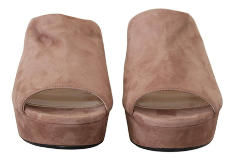 Prada Elegant Dark Rose Suede Heels - Hilstor