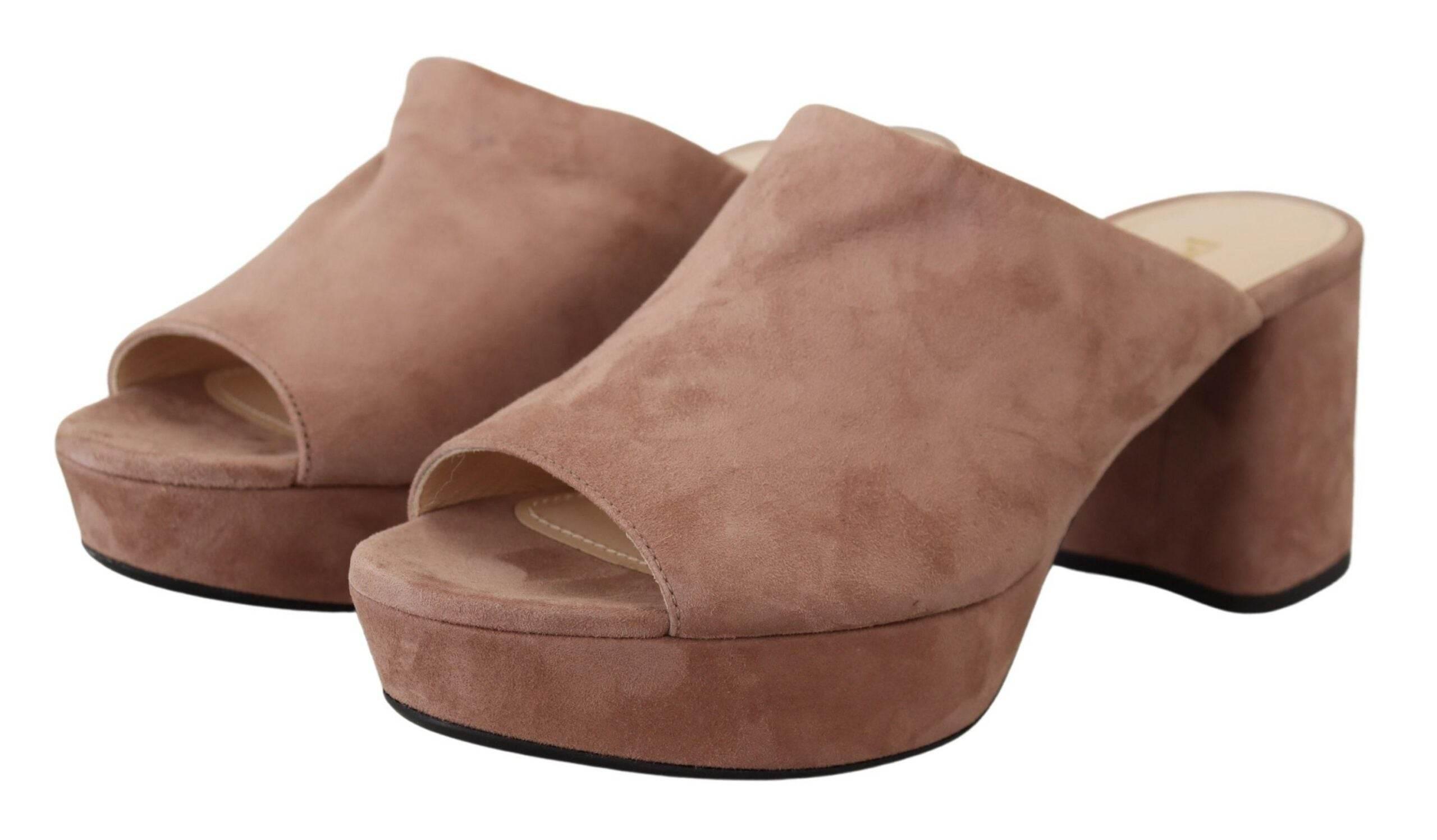 Prada Elegant Dark Rose Suede Heels - Hilstor
