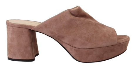 Prada Elegant Dark Rose Suede Heels - Hilstor