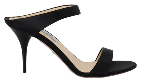 Prada Elegant Black Leather Heels Pumps - Hilstor