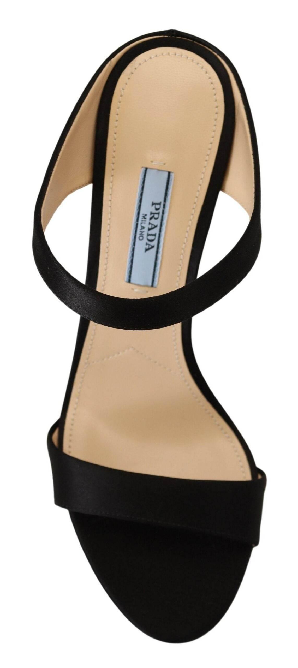 Prada Elegant Black Leather Heels Pumps - Hilstor