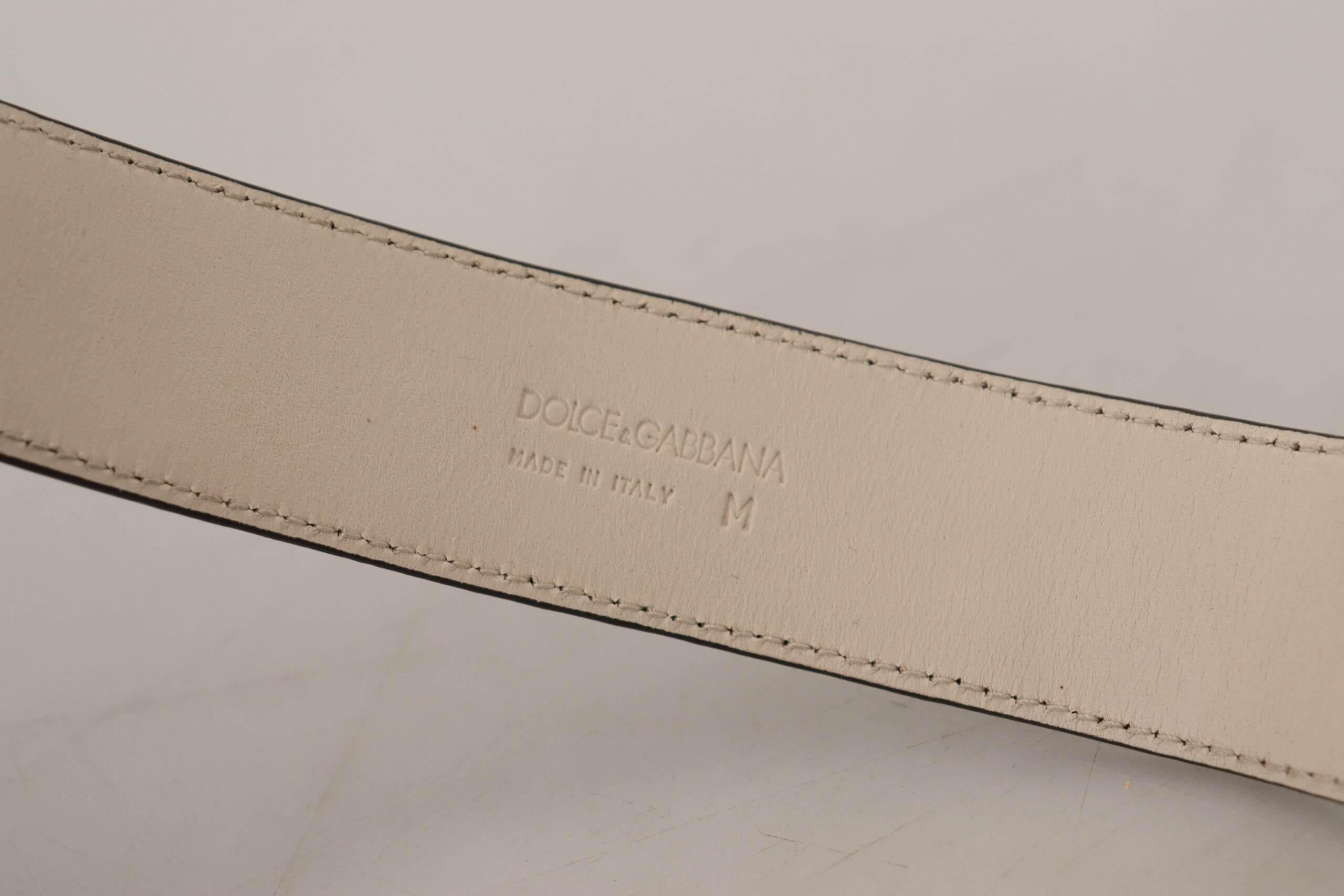 Dolce & Gabbana Elegant Black Leather Gold Detail Bracelet - Hilstor