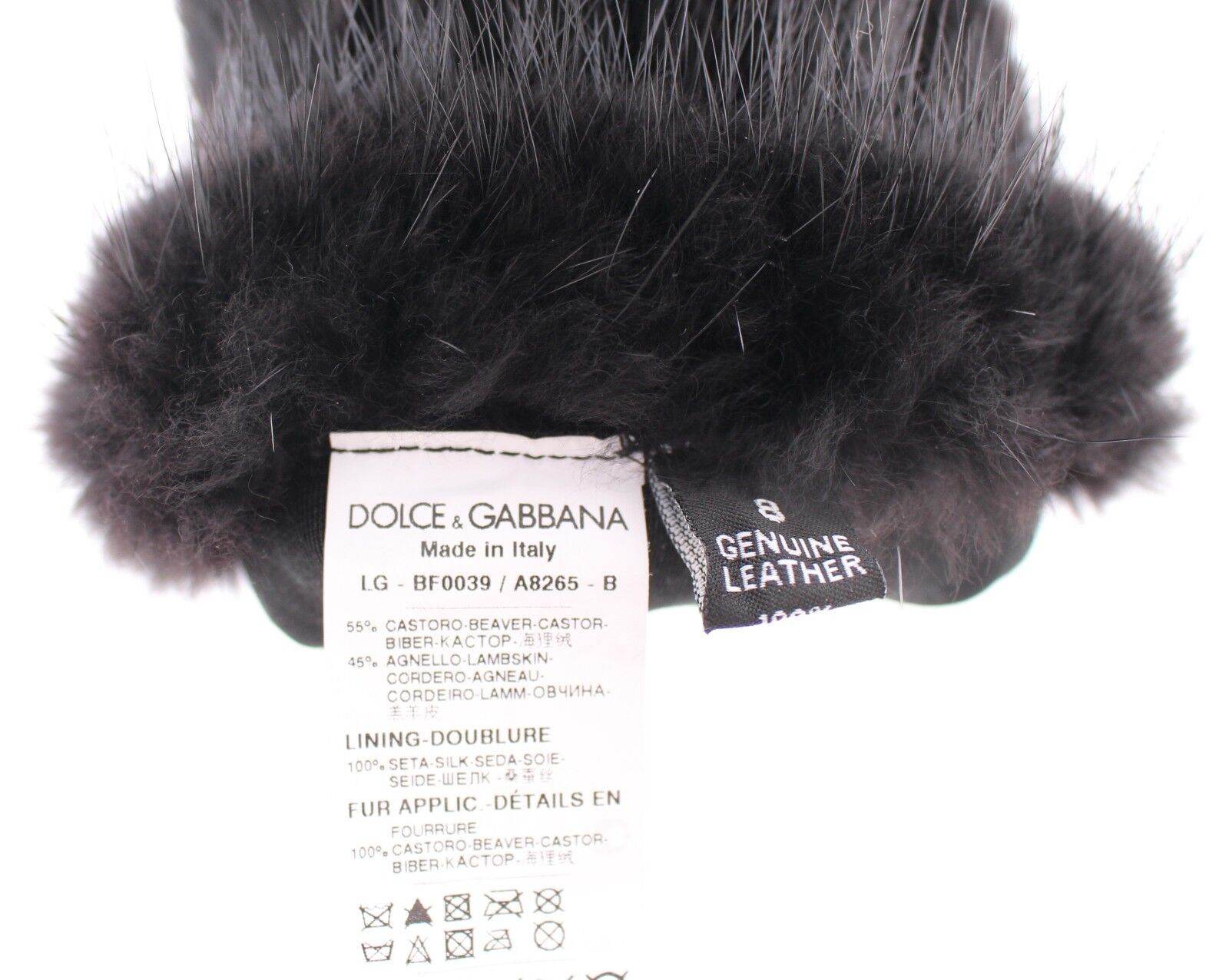 Dolce & Gabbana Elegant Elbow-Length Beaver Fur Gloves - Hilstor