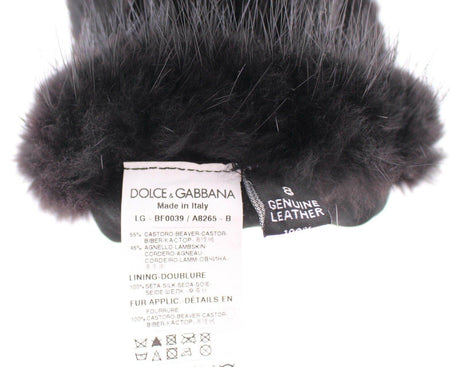Dolce & Gabbana Elegant Elbow-Length Beaver Fur Gloves - Hilstor