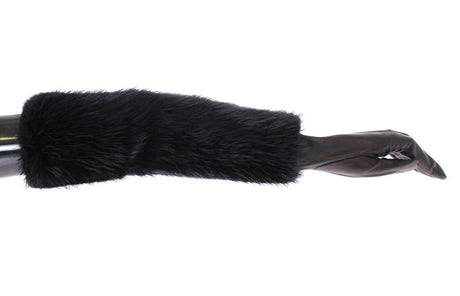 Dolce & Gabbana Elegant Elbow-Length Beaver Fur Gloves - Hilstor