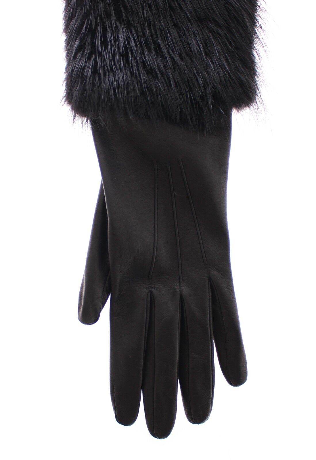 Dolce & Gabbana Elegant Elbow-Length Beaver Fur Gloves - Hilstor