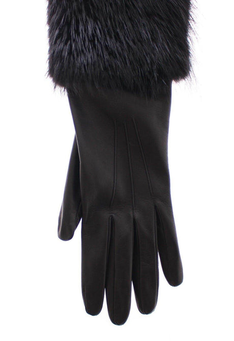 Dolce & Gabbana Elegant Elbow-Length Beaver Fur Gloves - Hilstor