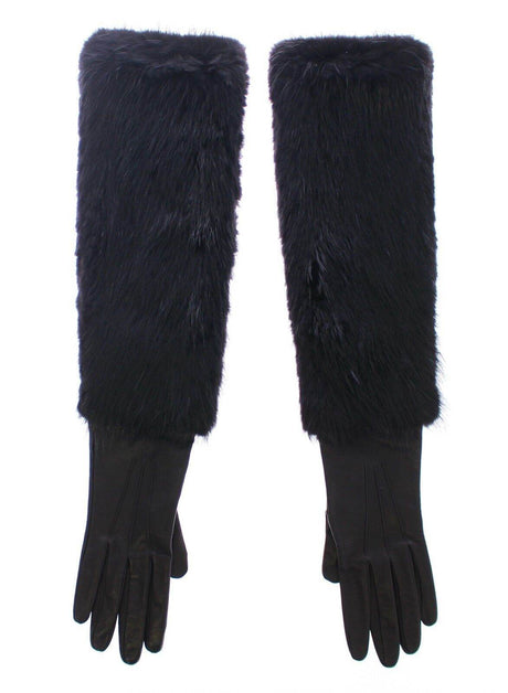 Dolce & Gabbana Elegant Elbow-Length Beaver Fur Gloves - Hilstor