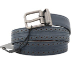 Dolce & Gabbana Elegant Blue Leather Men's Belt - Hilstor