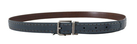 Dolce & Gabbana Elegant Blue Leather Men's Belt - Hilstor