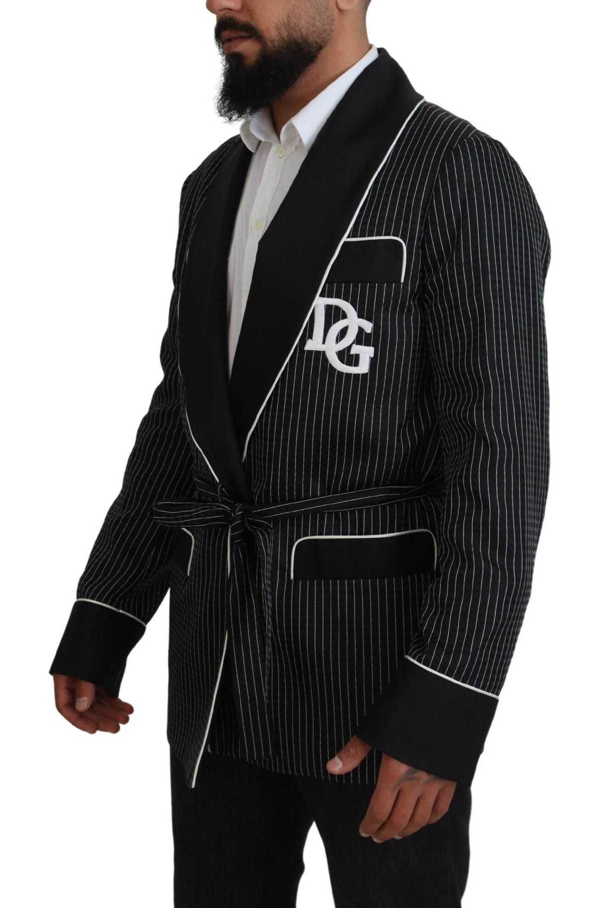 Dolce & Gabbana Elegant Silk-Lined Robe Jacket - Hilstor